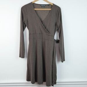Toad & Co Cue Wrap Long Sleeve Dress Size Small Organic Cotton Blend Pockets